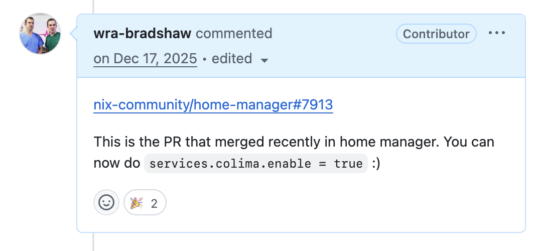 GitHub pull request timeline showing FriedrichAltheide approving the changes on October 15, 2025, followed by khaneliman merging commit 990e5ce into nix-community:master on the same day. The timeline indicates that 7 of 8 checks passed and includes buttons to view details or revert the merge.